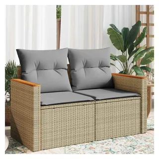 vidaXL Gartensofa 2-Sitzer Loungesofa beige