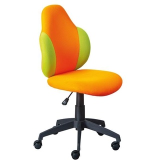 Inter Link Schreibtischstuhl Kinder Bürostuhl Kinderdrehstuhl Bezug Mesh in der Farbkombination, Ergonomisch, Orange und Grün, 52 x 56 x 94 - 104 cm