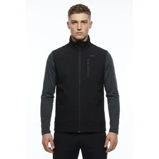 Softshellweste CMP "MAN VEST", Herren, Gr. 56, schwarz (nero), Web, Obermaterial: 96% Polyester, 4% Elasthan, unifarben, figurumspielend hüftlang, Westen, mit Brusttasche, atmungsaktiv, wärmeisolierend, winddicht, wasserdicht