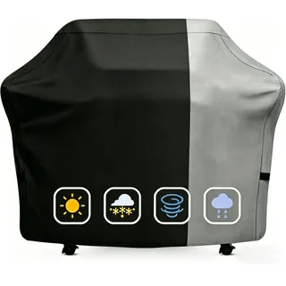 170cm Grill Abdeckung für Weber Summit 400 Series Gas Grill, Heavy Duty Waterproof 7108 Grill Abdeckhaube für Weber Summit 470, 420, 2022 Genesis S-325s, E-325s(Schwarz)