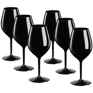 Doimoflair Rotweinglas DoimoFlair Weingläser aus Kunststoff bruchsicher Plastik 51 cl., 6-tlg. schwarz
