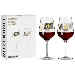 Ritzenhoff Weinglas Sagengold, Glas, Mehrfarbig H:24cm D:9.4cm Glas bunt