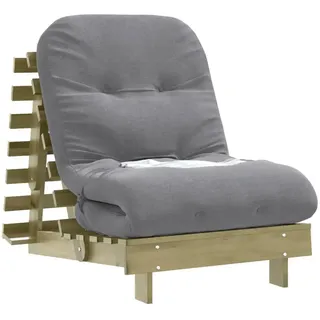 vidaXL Futon Schlafsofa mit Matratze 2-Sitzer Braun