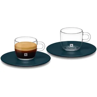 Nespresso Signature Espresso Tassenset, 2 Glastassen mit Untertellern(80ml)