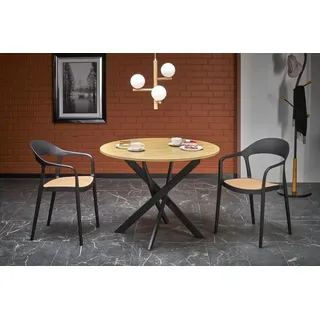 Runder Tisch Edgar Eiche Gold / Schwarz