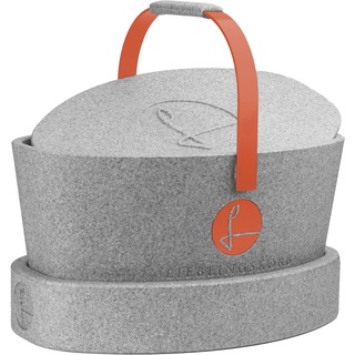 Lieblingskorb Complete silver grey (lachsorange) Einkaufskorb und Thermobox in einem, inklusive Deckel und Ring, isoliert, abwaschbar, Picknickkorb zum kühlen von Lebensmittel, Einkaufstasche