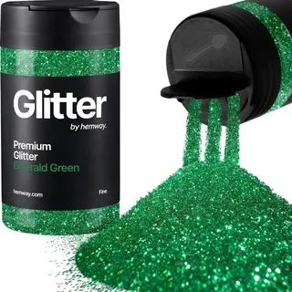 Hemway Smaragdgrün Glitzer Fine 130g/4.6oz Pulver Metallisches Harz Handwerk Glitzer Flocke Pailletten für Epoxid Becher, Haare Gesicht Körper Auge Nagelkunst Fest