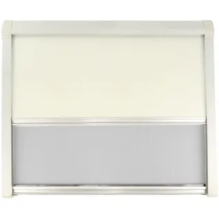 Verdunklungsrollo Kassettenrollo - versch. Größen - Ivory oder Grau Insektenschutz Verdunklung rahmenlose Fenster Wohnwagen Wohnmobil Camping (Ivory, 100 x 65 cm)