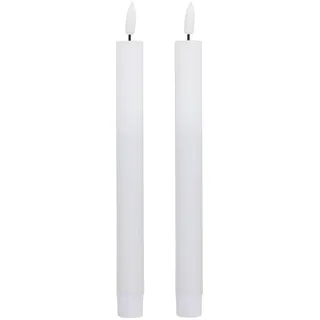 Chic Antique Dinnerkerze Stabkerze LED 2er, H24,5/Ø2 cm weiß