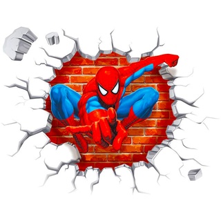 Polly Online 2PCS Spiderman Wandtattoos 3D Wandaufkleber für Kinderzimmer