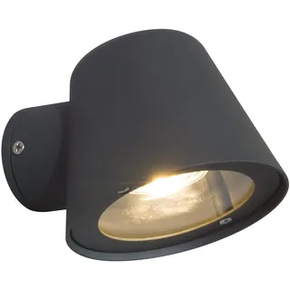 DAWALIGHT Wandleuchte GU10 Aussen 5W 3000K Warmweiß LED Außenleuchte Wasserdicht IP44 Wandspot Lampe für Garten Küche Balkon Wand Haus, Aluminium, Anthrazit