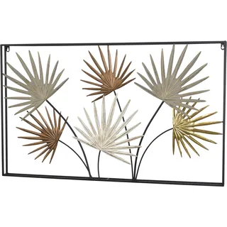 Hofmann Living And More Wanddekoration farbige Blätte Metall 100x60 cm