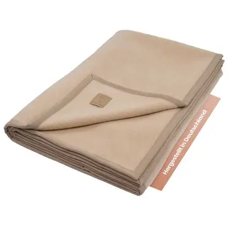 Wohndecke Extraweiche Wolldecke Kalif aus einem feinen Schurwoll-Kashmir Mix, Ritter Decken, Kuscheldecke, 80% Schurwolle, 20% Kashmir, weitere Größen & Farben beige 100 cm x 150 cm