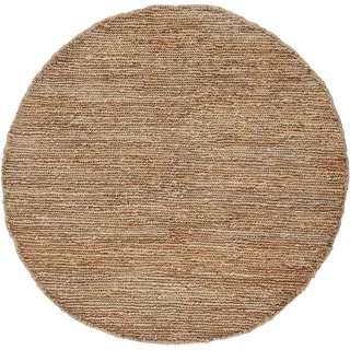 carpetfine Juteteppich Nala Rund Naturfarbe Beige Ø 300 cm handgewebt aus Jute | Moderner Naturteppich Uni im Boho - Style robuster Teppich Rund für Wohnzimmer, Schlafzimmer und Küche