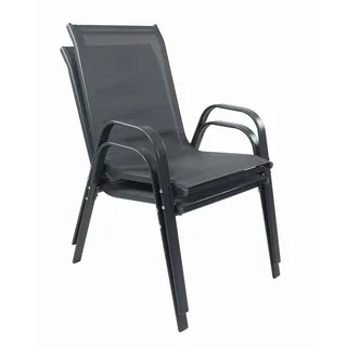 VCM Gartenstuhl 56 x 56 x 0 cm schwarz 2 St.