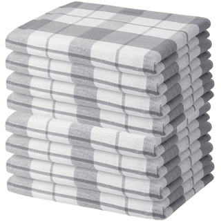 Hometex Premium Textiles 8er Set Geschirrtücher Grubentücher | Oeko-TEX®Standard 100 - aus 100% Baumwolle | Extra saugfähig und schnell trocknend | 50 x 70 cm Grau