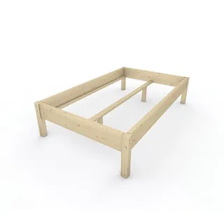 TUGA-Holztech Massivholzbett Holzbett Naturholzbett 120 x 200 cm 48 cm Bettgestell ohne Kopfteil, Br 70 80 90 100 120 140 160 180 200 Lg 200 220 H=38/48/58 cm 120 cm x 200 cm x 48 cm