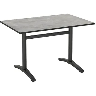BIG Möbel GmbH Gastro Outdoor Terrassentisch Richard Double | 120x70 cm | HPL Compact Zement Beton Grau