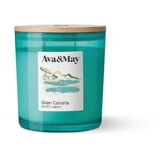 Ava&May Gran Canaria Große Duftkerze 410g Frisch & Blumig Vegan, 100% pflanzenbasiertes Wachs