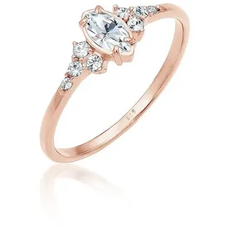 Elli Verlobungsring Marquise Design 925 Silber, mit Kristallen von Swarovski® goldfarben 52 mm