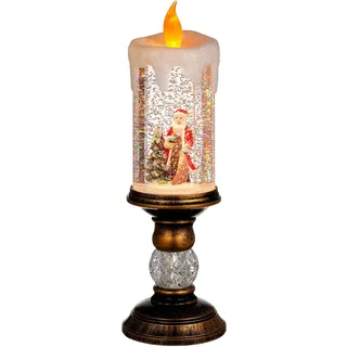 Ciieeo Weihnachts-led-kerzenlampe, Dekoratives Nachtlicht mit Spieluhr, Kristall-schneekugel-Effekt für Heim- Und Bürodekoration, USB-betrieben, Mehrfarbig