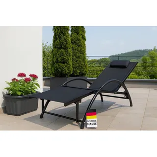 Gardissimo Karin Sonnenliege 173 x 66 x 81 cm Schwarz