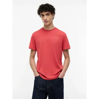 T-Shirt TOMMY JEANS "TJM SLIM LINEAR CHEST TEE EXT", Herren, Gr. 4XL, rot (anthem rot), Single Jersey, Obermaterial: 100% Baumwolle, regular fit normal, Rundhals, eingesetzt abgesteppte Kante, Shirts T-Shirt, Mit Rundhalsausschnitt
