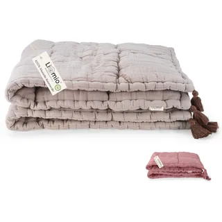 Liomio® Krabbeldecke für Baby 100x100 cm gepolstert [Made in EU] Baby Krabbeldecke 100% Baumwolle Musselin [Oeko-TEX®100] weich & kuschelig auch als Babydecke, Spieldecke & Krabbelteppich [Beige]