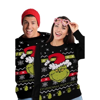 United Labels® Weihnachtspullover The Grinch Weihnachtspullover Winter Pullover Ugly Christmas Sweater schwarz S