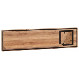 Lomadox Wandregal WOODBRIDGE-69, in Eiche massiv geölt, 140 cm breit, Hirnholz braun