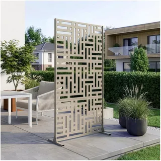 casa.pro Trennwand 180 x 90 cm Knoblauchbeige Stahl
