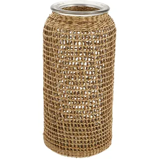 BESTonZON Woven Glas Vase Desktop Vase Vintage Wicker Vase Japanischen Vasen Seegras Gewebt Vase Tisch Center Licht