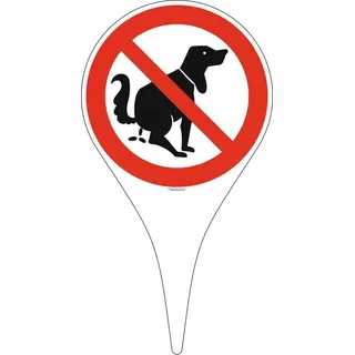 SafetyMarking® Hinweisschild Hier kein Hundeklo Ø 18,0 cm 33,5 cm grau