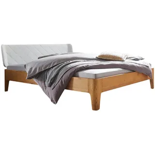 Hasena Bett, Weiß, Eiche, Holz, Eiche, massiv, 200x200 cm, Über- und Sondergrößen erhältlich, Stoffauswahl, in verschiedenen Größen erhältlich, Schlafzimmer, Betten, Doppelbetten