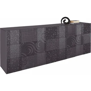 Sideboard INOSIGN "Miro" Sideboards grau (anthrazit hochglanz lack mit siebdruck) Sideboards Breite 241 cm dekorativem Siebdruck