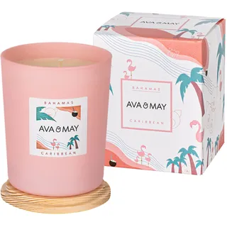 AVA & MAY Bahamas Duftkerze 180 g rosa