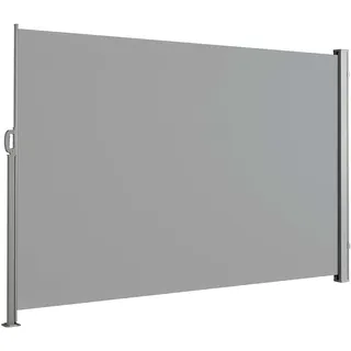 Floordirekt Seitenmarkise 180 x 350 cm Hellgrau Polyester