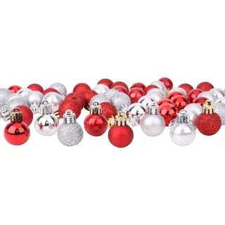Toyland® Set Mit 32 Mini Weihnachtskugeln 25 Rot 25 Silber 2,5 cm (25 mm)