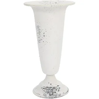 Cabilock Vintage Runder Blumentopf aus Eisen in Silber mit Stabiler Flacher Basis Leicht zu Reinigen als Aufbewahrungstopf für Getrocknete Blumen oder Gartendekoration