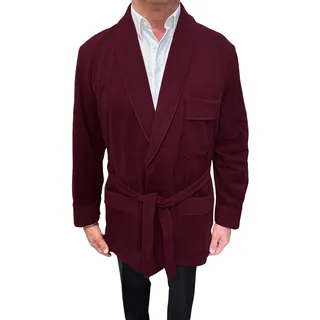 SGARLATA HOME Kurzer Morgenmantel für Herren aus Wolle und Kaschmir Modell klassischer Schal Art. London, bordeaux, XL - XL