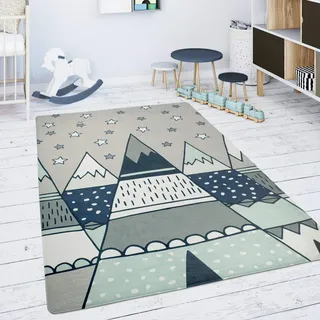 Paco Home Kinder-Teppich Für Kinderzimmer, Junge/Mädchen versch. Designs, Farben u. Größen, Grösse:150 cm Rund, Farbe:Grau 1
