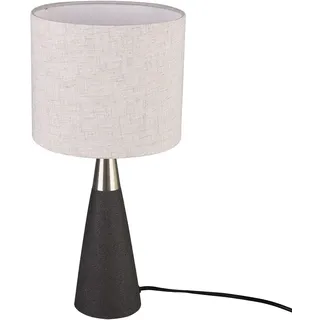 Tischleuchte beige Schirm Tischlampe Modern Design Tischleuchte Wohnzimmer, Beton Textil, 1x E27, DxH 20x42 cm
