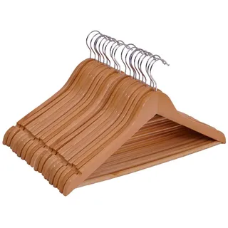 Spetebo Holz Kleiderbügel Natur - 20 Stück - Hosenbügel Anzugbügel Bügel Holzbügel