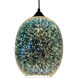Coniaio 3D Glas Pendelleuchte 'Feuerwerk' in Bunt, Moderne LED Deckenlampe Höhenverstellbar - Für Wohnzimmer, Esszimmer, Küche, Flur, Bar und Café
