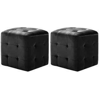 vidaXL Nachttische 2 Stk. Schwarz 30x30x30 cm Samtstoff