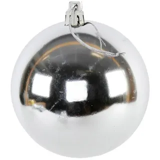 Annastore Weihnachtsbaumkugel Weihnachtskugeln aus Kunststoff zum Hängen für den Außenbereich (6 St), Frost und Wetterfest, Outdoor Weihnachtkugeln silberfarben Ø 12 cm