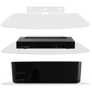 Massives Metall Wandregal mit Halterung für TV/SAT-Receiver, WLAN-Router, Switch, Konsole, DVD-Player, Blu-ray-Player, Groß Weiß - Weiß
