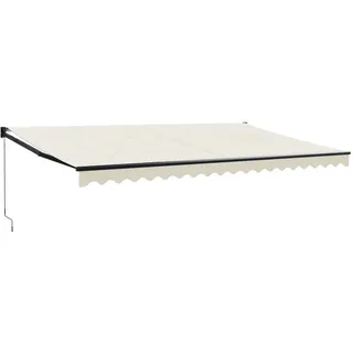 vidaXL Markise Einziehbar Creme 5x3 m Stoff und Aluminium
