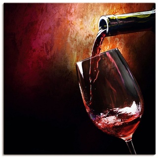 Artland Wandbild Wein - Rotwein, Getränke (1 St), als Alubild, Outdoorbild, Leinwandbild, Poster, Wandaufkleber rot