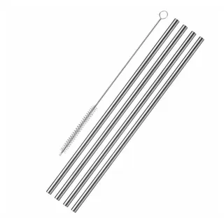 Westmark 4 Trinkhalme Edelstahl, gerade, ø Reinigungsbürstchen, 62722260